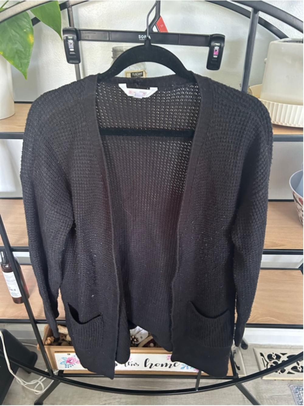 Women's No Boundaries Black Knit Cardigan L (11-13)